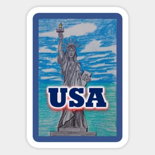 Lady Liberty and the USA Sticker